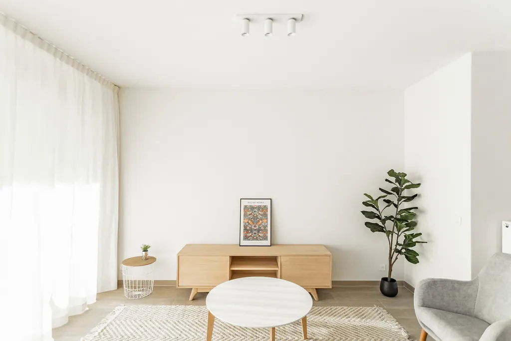 Intérieur complet avec peinture, rideaux et éclairage (2).